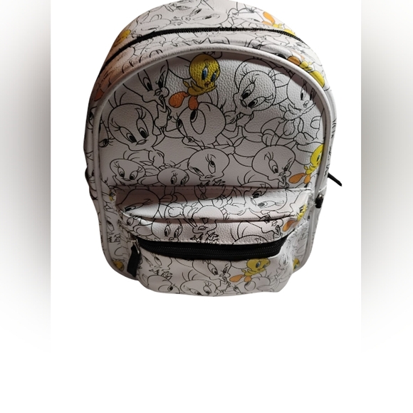 Looney Toons Tweety Bird Kids Cartoon Character Backpack - White NWOT - Picture 1 of 2